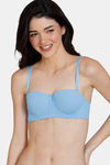 Zivame Beautiful Basics Padded Wired 3/4th Coverage Strapless Bra - Little Boy Blue — thumbnail 10